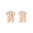 thumbnail image 2 of RUINIXCW Baby Boys Jumpsuit, Short Sleeve Stripes Pumpkin/Ghost Summer Romper Halloween Clothes, 2 of 9