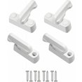 thumbnail image 1 of 4Pcs Security Locks, Window Rotation Limiter with Screws, White Window Latches, Sash Blocker Jammer Locks for Various Door and Window and Home Security, 1 of 5