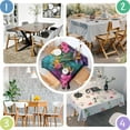 thumbnail image 4 of Colorful Tropical Leaf Pattern Square Tablecloth,Waterproof Square Table Cover,Wipeable Spillproof Washable Table Cover for Home Kitchen Party Decor 42"X42"(107x107cm), 4 of 6