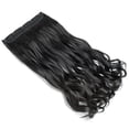 thumbnail image 5 of Extensiones de cabello ondulado y rizado natural de 25,6 pulgadas, extensión de cabello sintético largo, piezas de cabello de cabeza completa resistentes al calor para mujeres, negro, 5 of 5
