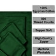 thumbnail image 7 of 4 Piece Zipper Sheet Set Includes (1 Zipper Fitted Sheet, 1 Flat Sheet And 2 Zipper PillowCase) with 10 Inch Deep Pocket 800 TC 100% Egyptian Cotton Solid Green Color Full Size, 7 of 7