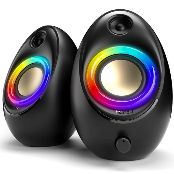 Bluedee Computer Speakers for Desktop PC, 20W Peak Power Bluetooth 5.4 USB/USB-C Powered PC Speakers with RGB Glow, Plug & Play C