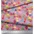 thumbnail image 3 of Soimoi Rayon Crepe Fabric Triangle Geometric Decor Fabric Printed Yard 46 Inch Wide, 3 of 3