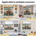 thumbnail image 6 of Texas Star Kitchen Curtains 96 Inch Length, Country Teal Brown Farmhouse Wooden Grommet Top Bedroom Living Room Curtains, Light Filtering Cafe Curtain Drapes 2 Panels Set 104''x96'', 6 of 9