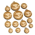 thumbnail image 1 of Toothy Angler Fish Wood Mini Charms Shapes DIY Craft Jewelry - With Hole - 30mm (6pcs), 1 of 7