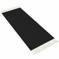 thumbnail image 2 of Black Entryway Runner Rug 2x4ft, Pure Black Washable Woven Living Room Hallway Bedroom Kitchen Carpet with Tassels, Non-Shedding Indoor Outdoor Throw Door Mat for Entryway, 2 of 5