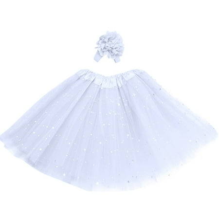 

Easter Dress Tutu Kids Hair Skirt Girl Paillette Petticoat Dancewear Star Pettiskirt Band Girls Dress&Skirt