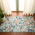thumbnail image 4 of SAFAVIEH Cabana Tobias Floral Indoor/Outdoor Area Rug, Green/Navy, 4' x 4' Square, 4 of 15