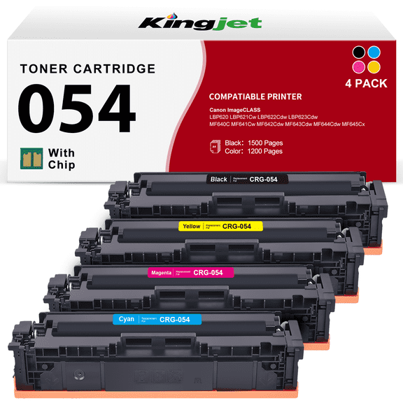 054 CRG-054 Toner for Canon 054 Toner Cartridge Set for MF644Cdw MF642Cdw Printer (Black Cyan Magenta Yellow, 4-Pack)