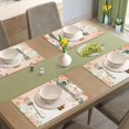 thumbnail image 4 of Christian Cross Jesus Flowers Floral Placemats Set of 4, 12x18 Spring Watercolor Rustic Table Mat Decor, Seasonal Summer Table Decors for Holiday Dining Kitchen Holiday Party. (083), 4 of 5