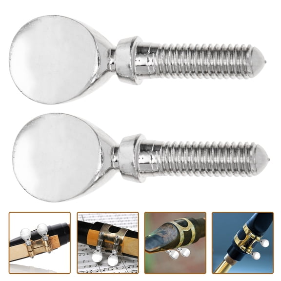 PBPBOX 2Pcs Premium Copper Flute Head Screws Silver Flute Repair Accessories