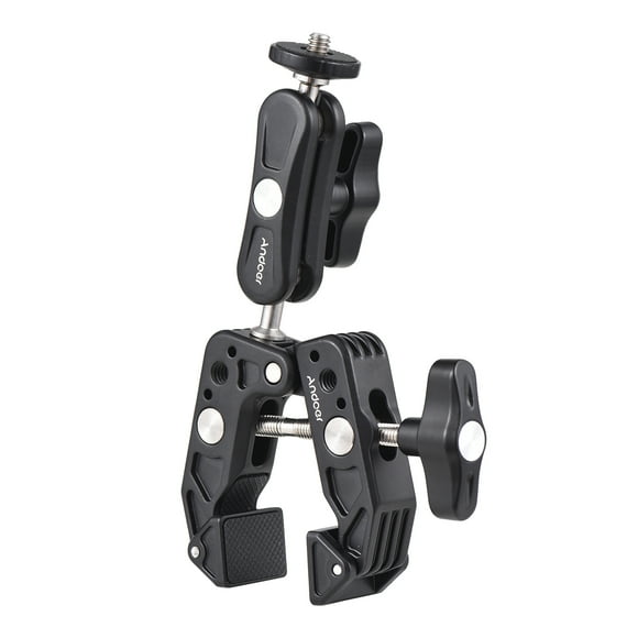 Andoer Super Clamp Mount Mount Flexible Monitor Mount with Dual 360° Rotatable Ball Head 14 Inch & 38 Inch Threads Replacement for GoPro Hero 111098 DSLR Cameras Smartphone