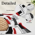 thumbnail image 6 of Red Grey Black Throw Pillow Cover, Pillowcase Protectors with Zipper, Breathable Decorative Lumbar Pillow Case Cover, Irregular Geometric Modern Abstract Pillow Shams for Couch Sofa 16x24Inch, 6 of 8