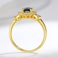 thumbnail image 4 of 1 Carat Created Blue Sapphire Rings for Women Halo Engagement Rings for Women 925 Sterling Silver Gold Rings for Women Oval Cut Promise Rings for Her Elegant Blue Gemstone Rings, 4 of 6