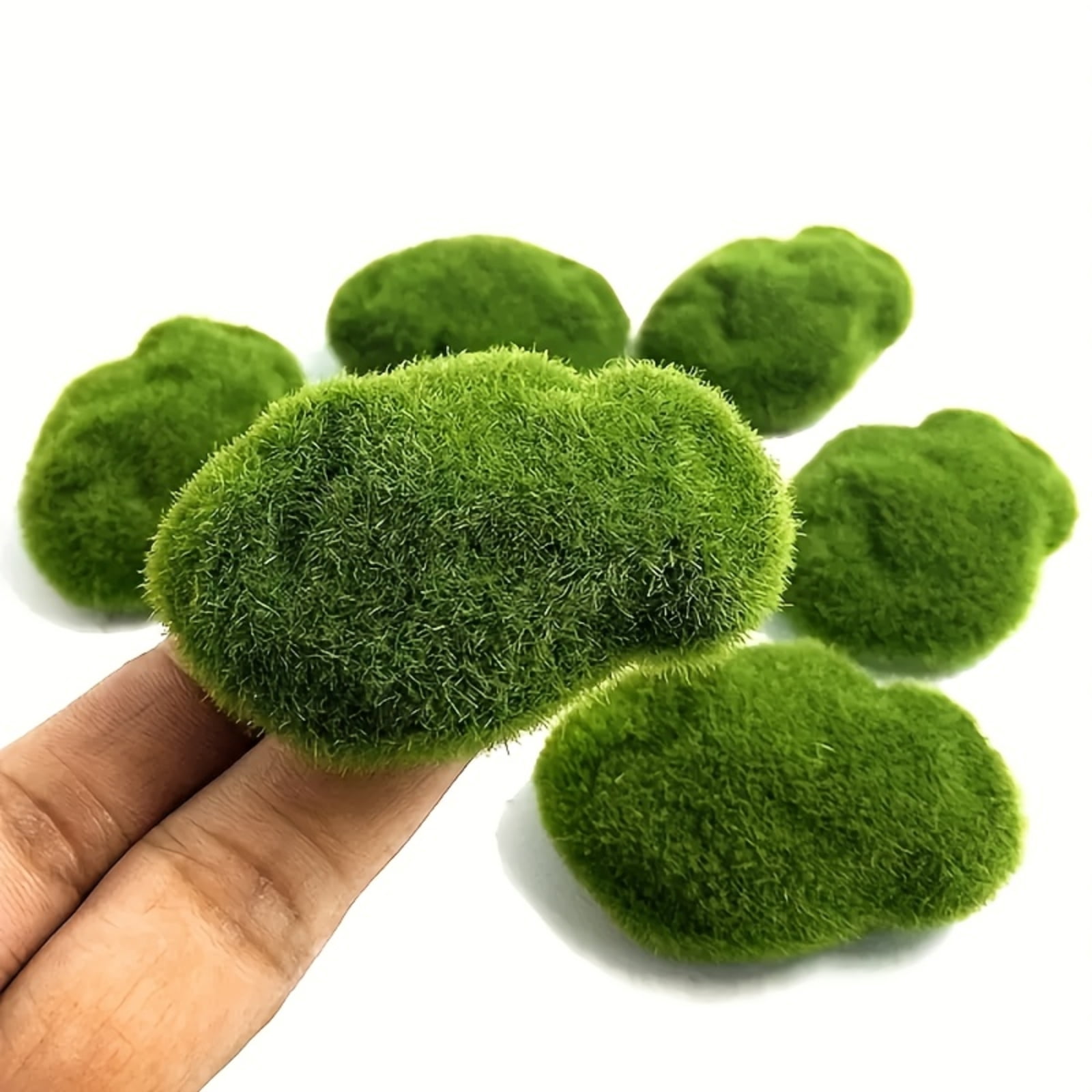 40PCS Artificial Moss Rocks Green Moss Decor for Floral Arrangements, Fairy Gardens and Crafting