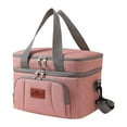 thumbnail image 1 of Bolsa térmica aislante para almuerzo, bolsa de mano para vajilla, bolsa térmica comercial, bolsa de entrega para Picnic, barbacoa, almuerzo de trabajo Rosa, 1 of 8