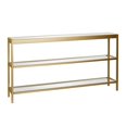 thumbnail image 1 of Henn&Hart 55" Brass Metal/Glass Console Table, 1 of 8
