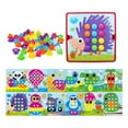 thumbnail image 3 of Tableros de clavijas de mosaico, juego de combinación de colores, hongos, clavos, rompecabezas con clavijas para 2, 3 y 4 Estilo F, 3 of 9