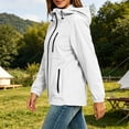thumbnail image 6 of Rain Jacket For Women Solid Color Long-sleeved Hooded Drawstring Sunscreen And Waterproof Thin Jacket Outdoor Hiking Sports Outdoor Raincoat Windbreaker, 6 of 9