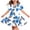 C Blue, variant on Auroural Dresses for Toddlers 5T Girl's Flower Print Round Neck Short Sleeve Dress Classic Girls Back Summer Dress