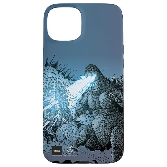 Funda Godzilla para iPhone 15 Plus con Ataque de Rayo Caliente en Arte de Cómic