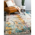 thumbnail image 2 of Unique Loom Collection Chromatique Tapis Moderne Abstrait Rustique, 9 Pieds x 12 Pieds, Beige/bleu, 2 of 5