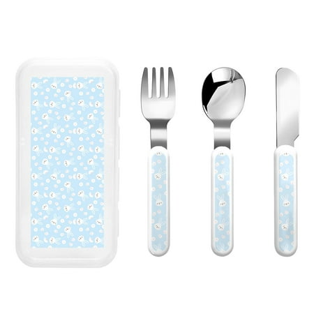 

Salouo Cute Bunny Pattern 3 Pieces Toddler Utensils Kids Silverware Set Stainless Steel Utensils for Kids Children Safe Spoons Forks & Knife Dishwasher Safe