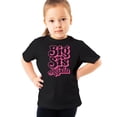 thumbnail image 3 of Big Sis Again Shirt for Siblings Groovy Pink Graphic Big Sister Tee Black Shirt 18 Months, 3 of 5