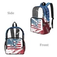 thumbnail image 2 of ZIATUBLES Clear Backpack Heavy Duty, American Flag Eagle Roses Print Fabric & PVC Transparent Bag, Large Capacity See Through Backpack for School College Work Travel Security, 2 of 7
