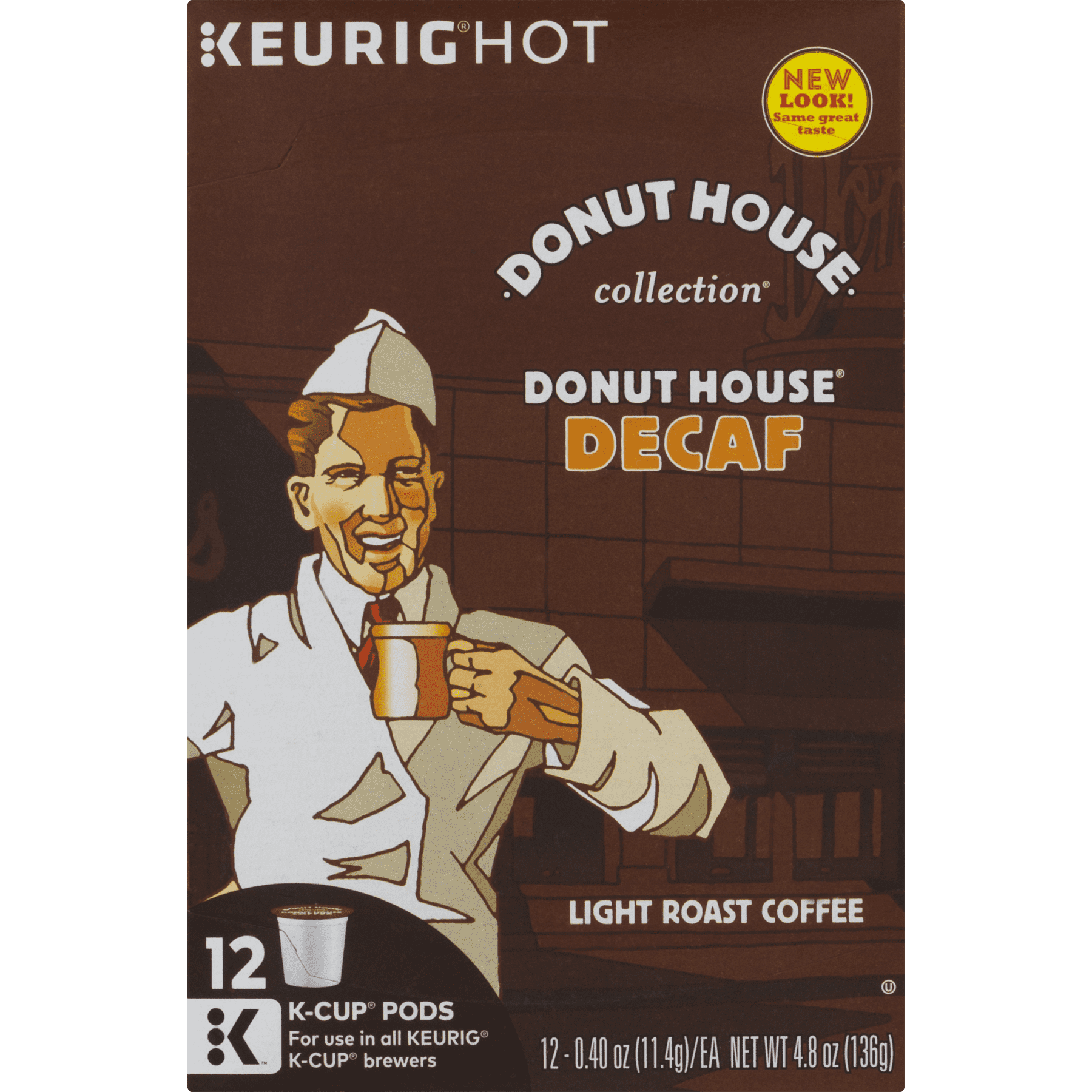 Donut House Decaf Coffee K-Cup Packs 