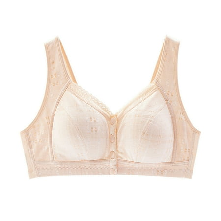 Front Closure Bras for Women Plus Size L-6X on Clearance Wireless Push Up Comfort-Cotton Underwear Ladies Casual Lightweight Support Bralettes
