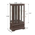 thumbnail image 5 of Miniyam Wood Lighted Curio Display Cabinet with Glass Door, Dark Walnut, 5 of 11