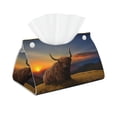 thumbnail image 2 of Lsque Yak Printed Long Tissue Box Cover Holder, Facial Paper Organizer Dispenser,Triangle with Bottom Belt, PVC Leather Decorative Organizer, 2 of 9