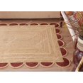 thumbnail image 3 of Scalloped Natural Jute Area Rug, Brown Color (Brown, 3x5 ft), 3 of 8