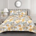 thumbnail image 1 of Lush Decor Courtepointe Layla Jaune et Grise Imprimé Floral Feuille Ensemble de Literie Réversible 3 Pcs Grand Lit Grand, 1 of 2