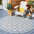 thumbnail image 2 of SAFAVIEH Courtyard Claudia Geometric Indoor/Outdoor Area Rug, Grey/Navy, 6'7" x 6'7" Round, 2 of 7