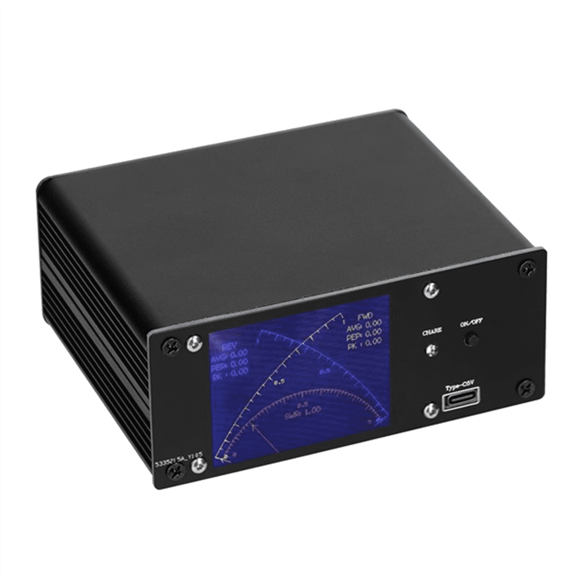 Full Touchscreen Shortwave Power Meter Standing-Waves Meter with over Voltage Standing Waves Ratio Alarm AVG Time Adj,1 x SWR Meter 1 x Type-C Cable,Black