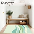 thumbnail image 3 of ODIKA 6' x 9' Machine Washable Non-Slip Area Rug, Abstract Wave High Traffic Rug, Green, 480088, 3 of 7