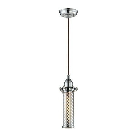 

Fulton 1-Light Mini Pendant in Polished Chrome with Perforated Metal Shade