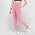 thumbnail image 4 of Loopsun Girls Sports Leggings, Girls Solid Casual Waist Tight Bottom Yoga Pants Long Pants Pink 5-6 Years, 4 of 5
