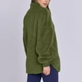 thumbnail image 4 of YUGYXL Womens Half Zip Sherpa Pullover Fuzzy Fleece Oversized Sweatshirts Long Sleeve Winter Warm Outerwear with Pockets Green M, 4 of 9