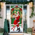 thumbnail image 4 of FastXmas 35*71 Inch Christmas Door Covers Ornament Washable Elastic Fabric Christmas Door Covers Santa Claus Reindeer Snowman Xmas Tree Pattern Christmas Door Covers for Front Door Festive Party Home, 4 of 6