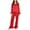 Red, variant on Satin Pajamas for Women Plush Trim Long Sleeve Button Down Shirt and Pants Sleep Set Heart Print Silk Pjs Set