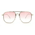 thumbnail image 6 of Oversized Iconic Plastic Nose Bridge Rectangle Officer Racer Sunglasses Gold - Pink, 6 of 8