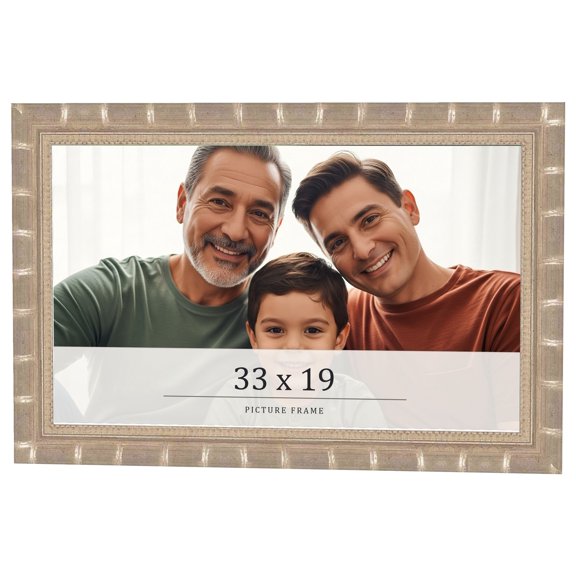33x19 Frame Silver Real Wood Picture Frame Width 1.5 inches | Interior Frame Depth 0.5 inches |