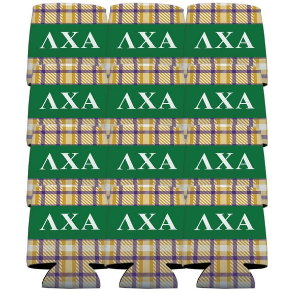 Lambda Chi Alpha Drink Sleeves, 12 Count, Plaid