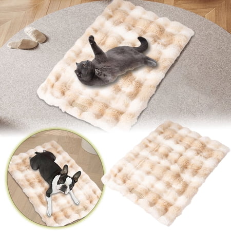Soft Reversible Cat Bed Mat for Cozy Indoor Outdoors Use and Machine Washable Blanket Pad for Small