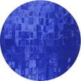 thumbnail image 1 of Ahgly Company Tapis de Zone Intérieur Rond Transitionnel Bleu Vif Lavable à la Machine, 7 Pieds Rond, 1 of 7
