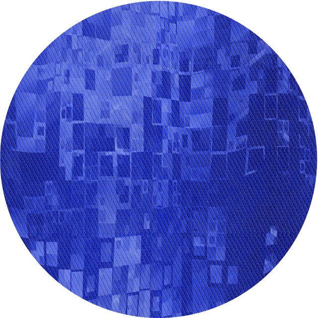 Ahgly Company Tapis de Zone Intérieur Rond Transitionnel Bleu Vif Lavable à la Machine, 7 Pieds Rond