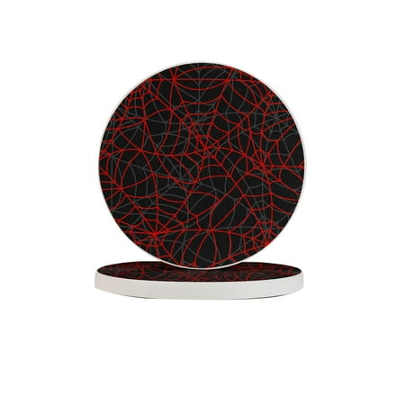 

Circular Drink Coasters Set Spider Web Pattern Beautiful Home Decor Diatomite Heat-Resistant Diatomite Protect Table Countertop